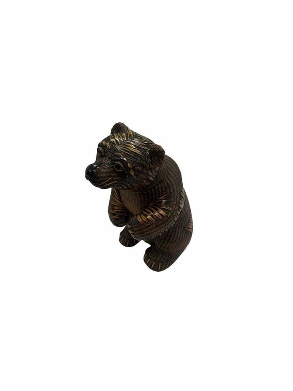 Shanghai Handicrafts Vintage Woven Rattan Bear Figurine